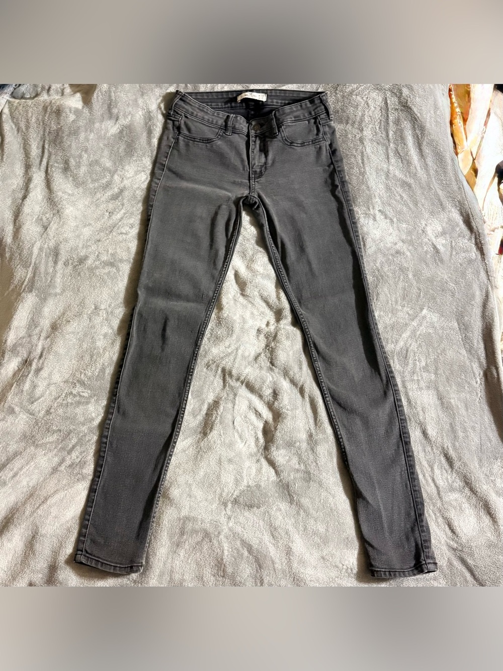 Hollister Junior’s Size 5L Black Denim Skinny Jegging Jeans W27 L33 Stretch EUC
